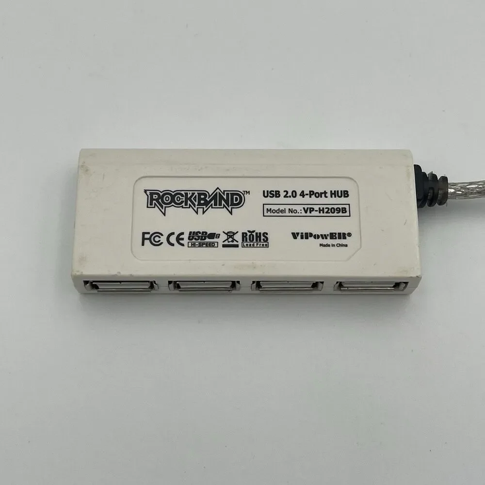 Rock Band Xbox 360 Wii PS2 PS3 USB 2.0 4 Port Hub ViPowER VP-H209B Dongle